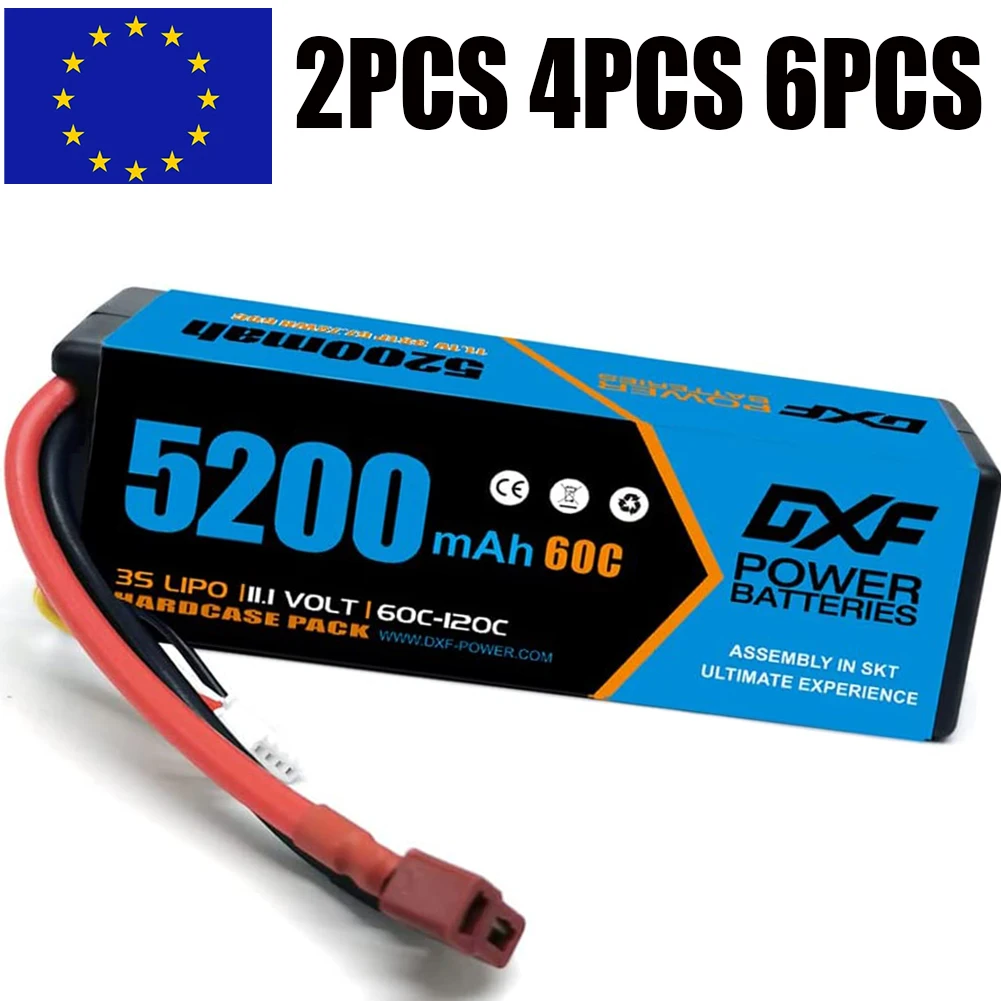 

DXF 3S Lipo Battery 11.1V 5200mAh 60C Deans/T Plug Hardcase For 1/8 Buggy Truggy Offroad Car Boat Truck Airplane UAV RACING