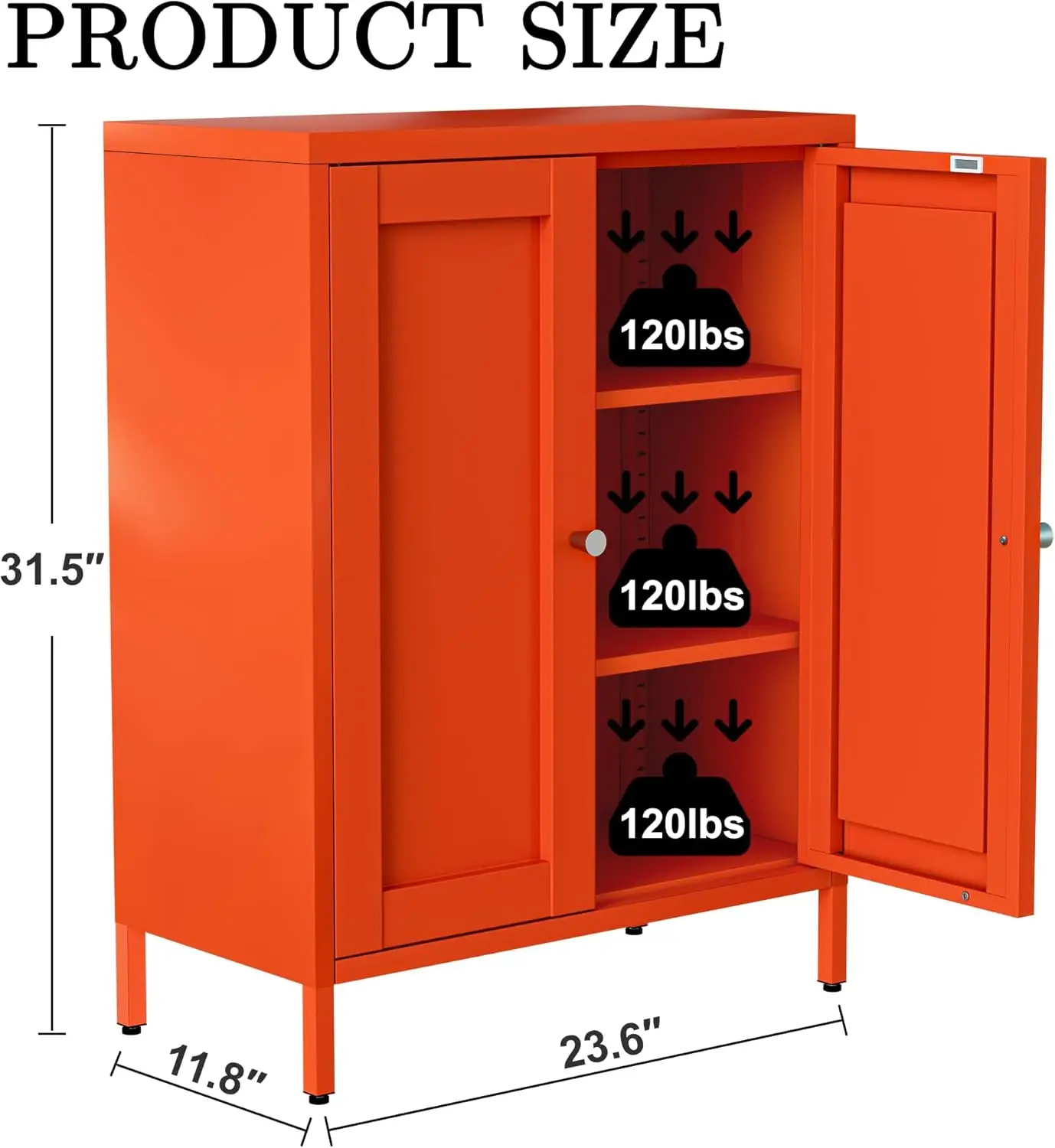 Bathroom Floor Cabinet,Freestanding Storage with Double Doors & 2 Adjustable Shelves,Modern Side Storage Cabine