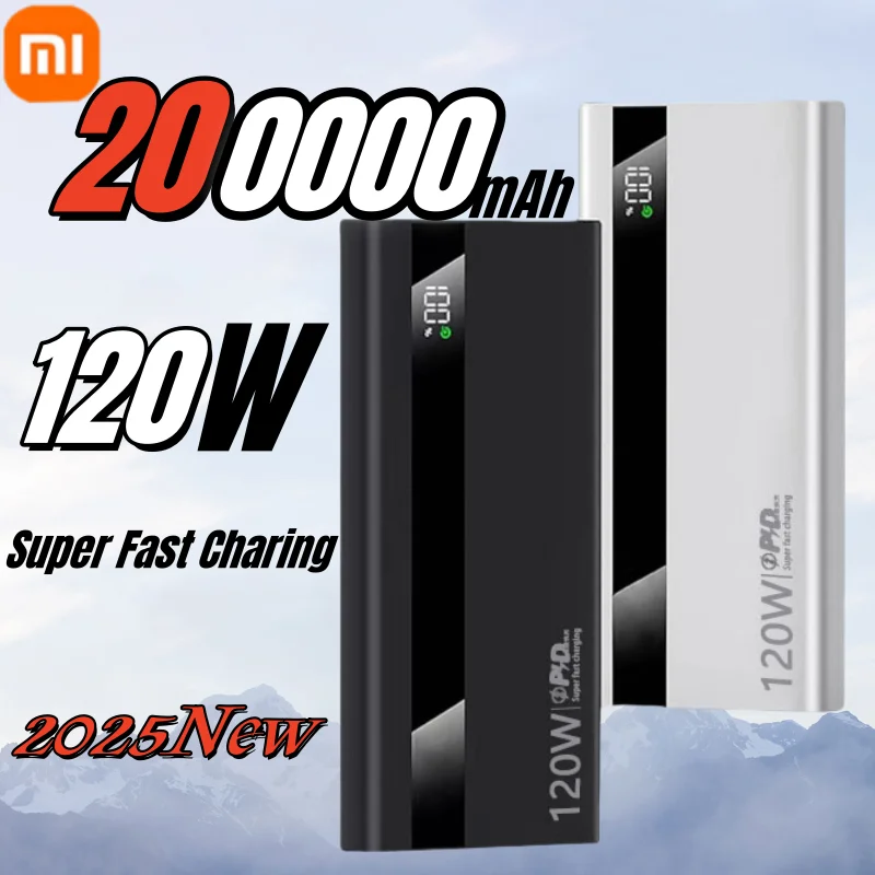 

Xiaomi Portable 200000mAh High Capacity Power Bank 120W Super Fast Charging Power Bank Battery Charger For iPhone Samsung Huawei