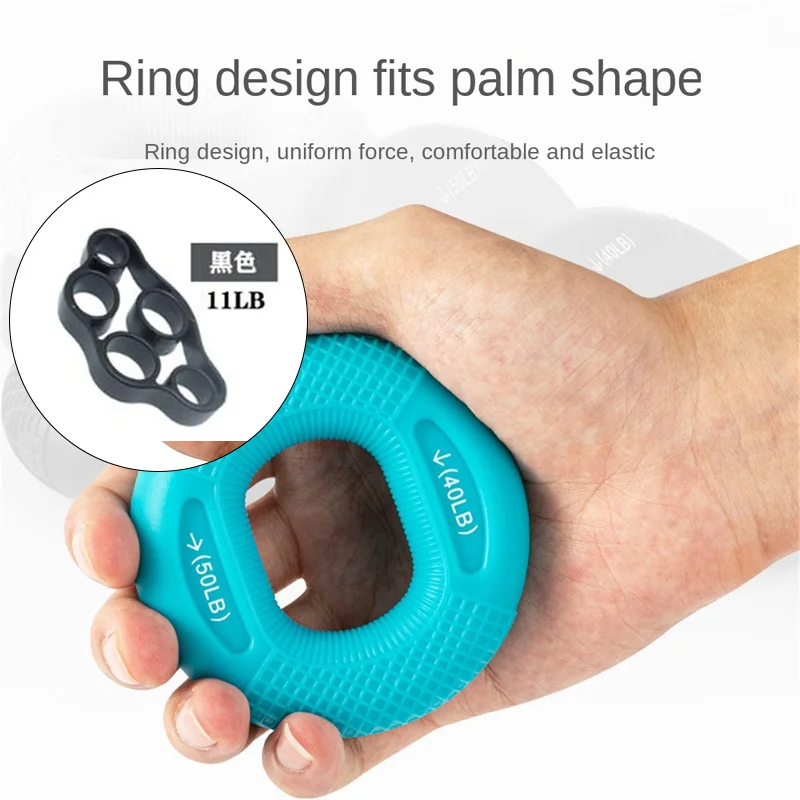 حلقة قبضة يد سيليكون قابلة للتعديل ، مدرب ساعد الإصبع ، موسع الرسغ ، تمرين تمرين العضلات ، اللياقة البدنية في صالة الألعاب الرياضية ، 10-70 رطل