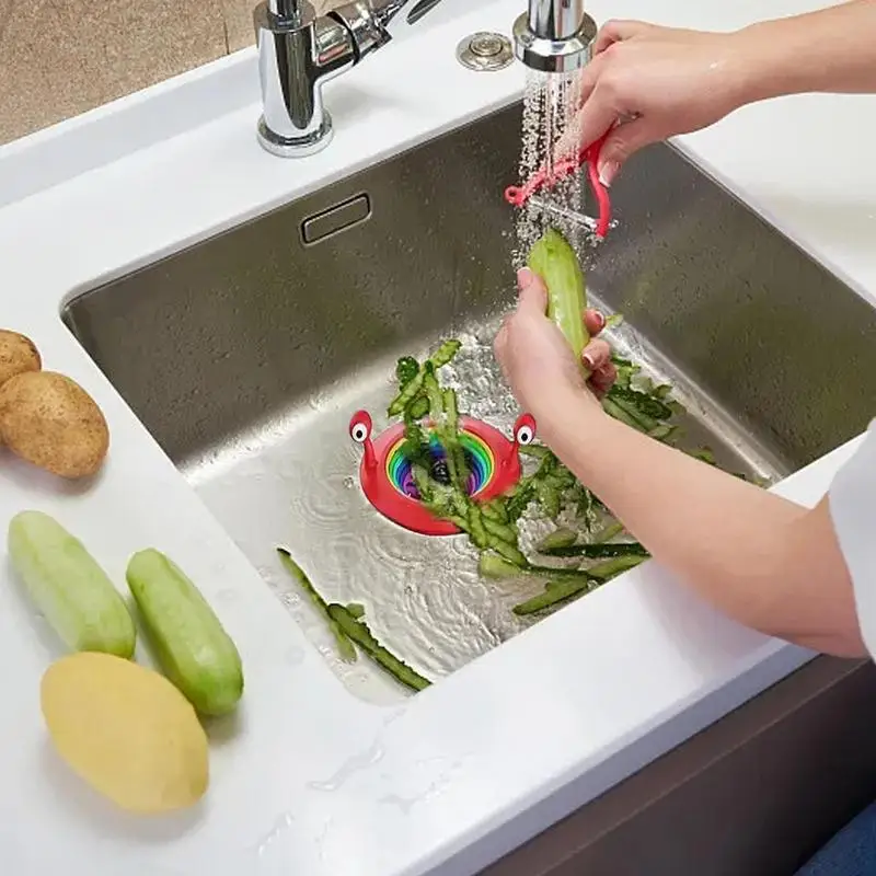 Kitchen Drain Strainer Foldable Sink Food Filter Anti Clogging Basket Rainbow Color Filter Basket Kitchen Gadgets For Home