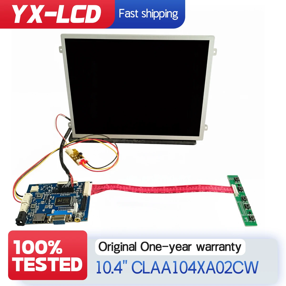 

100% протестированный оригинальный TFT ЖК-экран 10,4 дюйма 1024X768 CLAA104XA02CW с платой управления VGA HDMI LVDs, 30 контактов