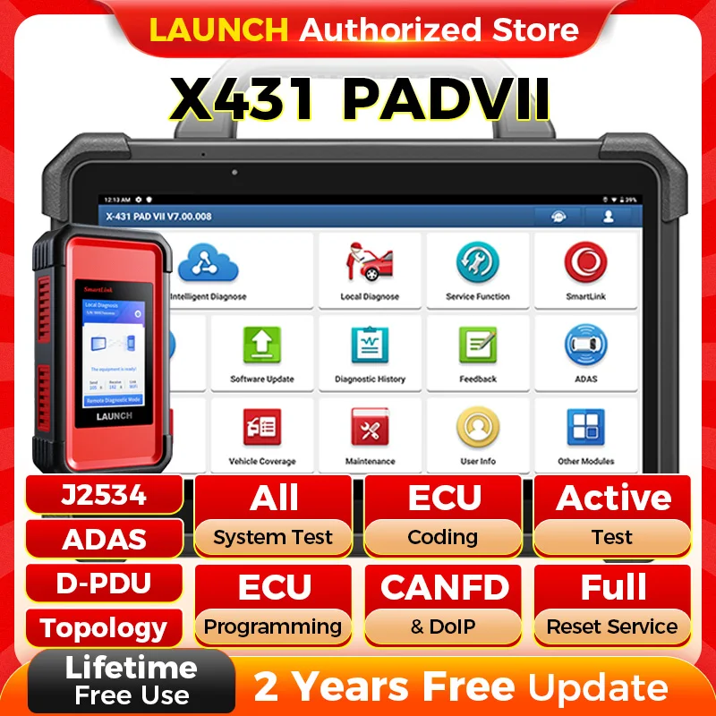 LAUNCH X431 PAD 7 VII PAD7 PADVII Car Diagnostic Tools J2534 Smartlink Automotive Scanner Auto Diagnost Online Programming OBD