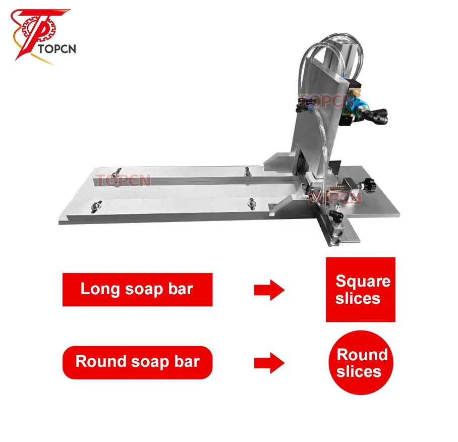 

High Quality Stainless Steel Pneumatic Strip Soap Cutter Round Square Slices Desktop Bar Soap Cutting Machine