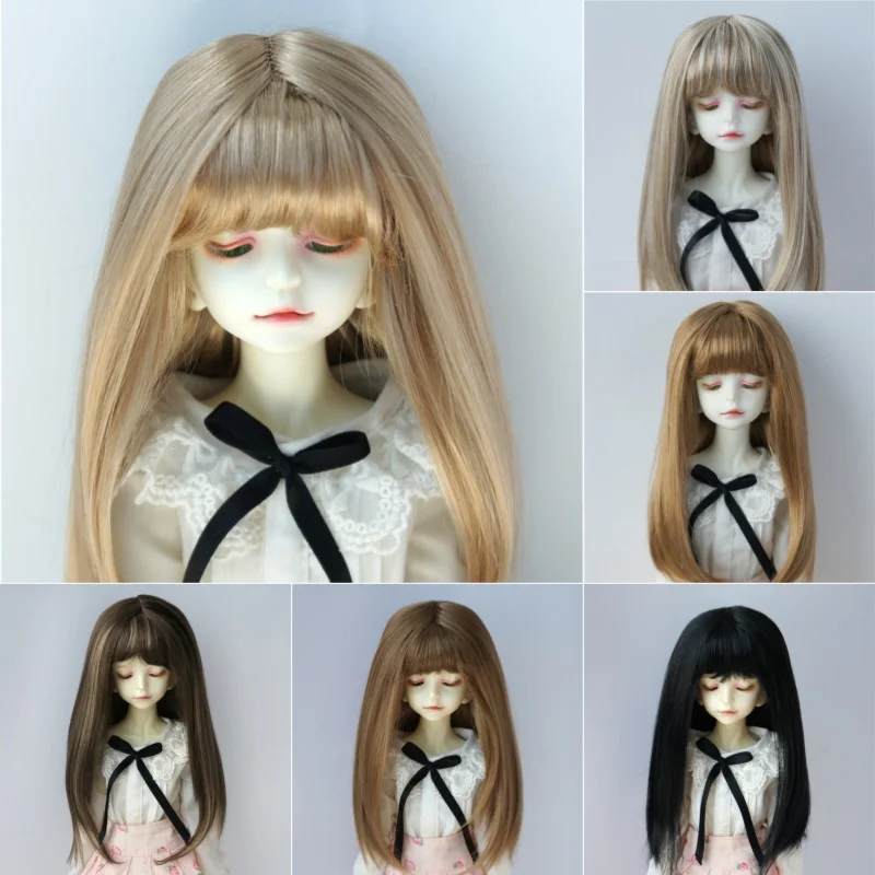 Jusuns JD371 1/6 1/4 1/3  YOSD MSD SD Soft Synthetic Mohair Doll Wig   6-7inch 7-8inch 8-9inch  Full Bangs Miranda BJD Hair