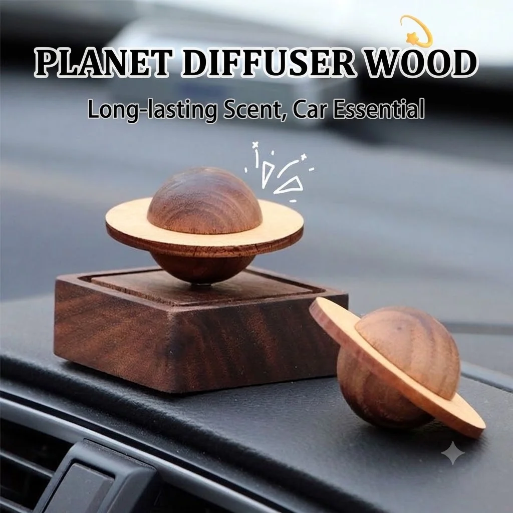 1pcs Wood Scent No Essential Oil Diffuser Jupiter Shape Home Decoration Fresh Air Present to Friend Dorm Room Essentials