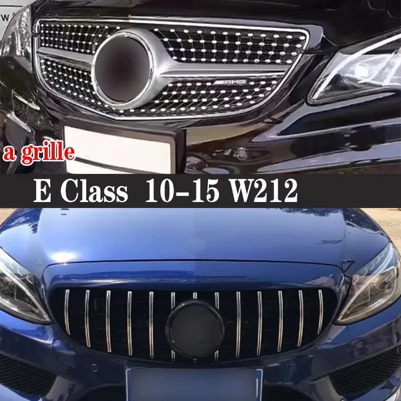 

For Mercedes Benz E Class W212 E260 E300 E350 GT Style Grill Front Bumper Movement Grille Star net 2010-2015 body kit