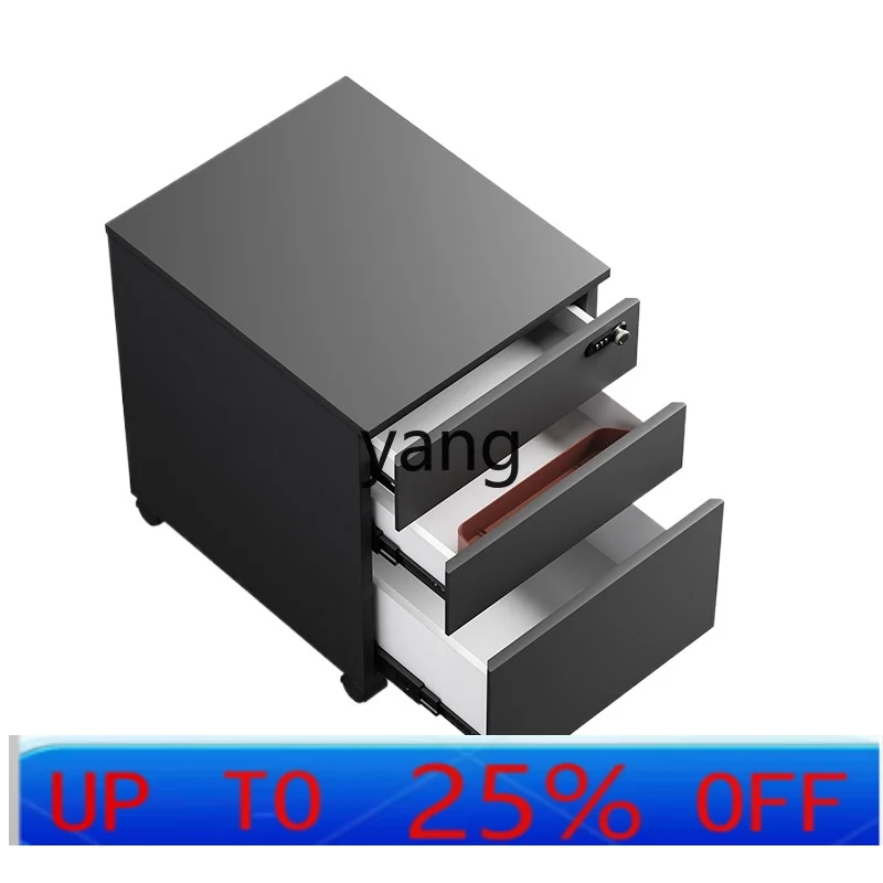 lmm Office Furniture Staff File Movable Cabinet Three-Drawer Mobile Storage with Lock Office Low Cabinet