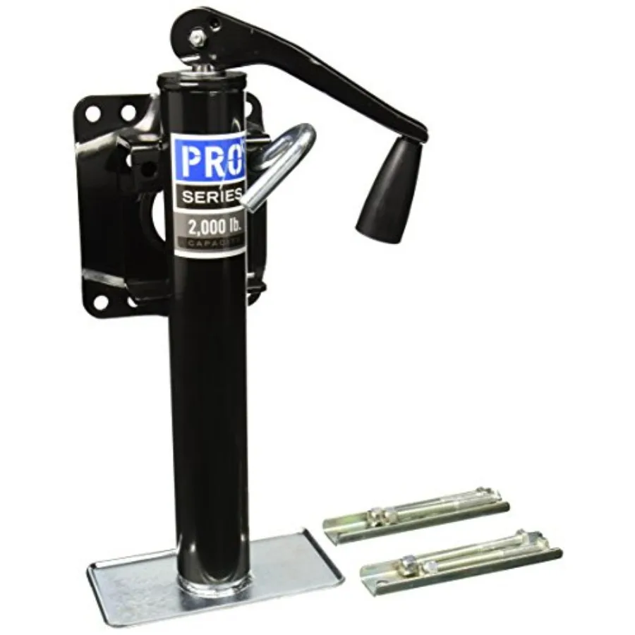 

Bolt-On Topwind Jack for Trailer Black Heavy Duty Trailer Jack with Black Finish Durable Steel Construction Ideal for RV and Tr