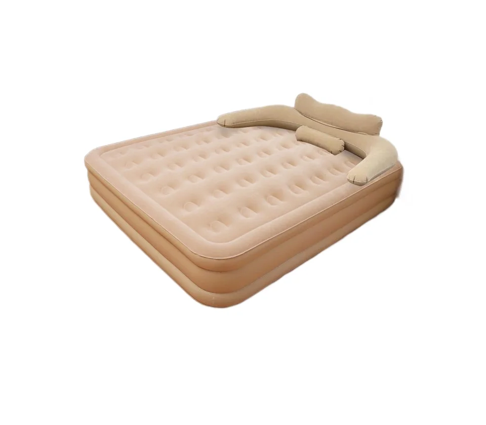 Split Type Automatic Inflatable Air Bed with Wave Backrest with Built-in Large Capacity Lithium Battery Pump