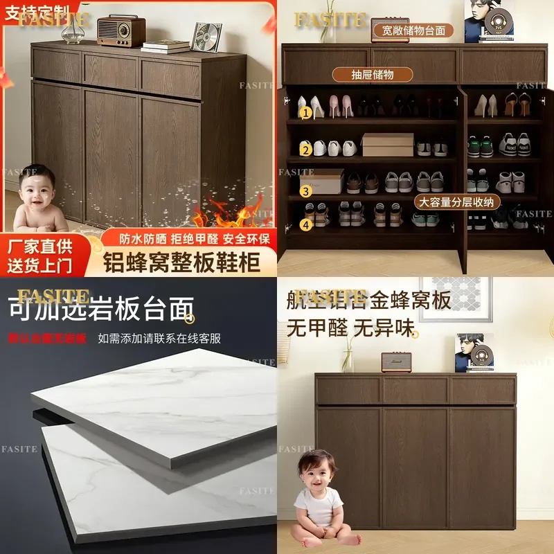 For Aluminum Alloy Shoe Cabinet Honeycomb Structure Entrance Side Storage Waterproof Sunproof for Household Doorway Outdoor