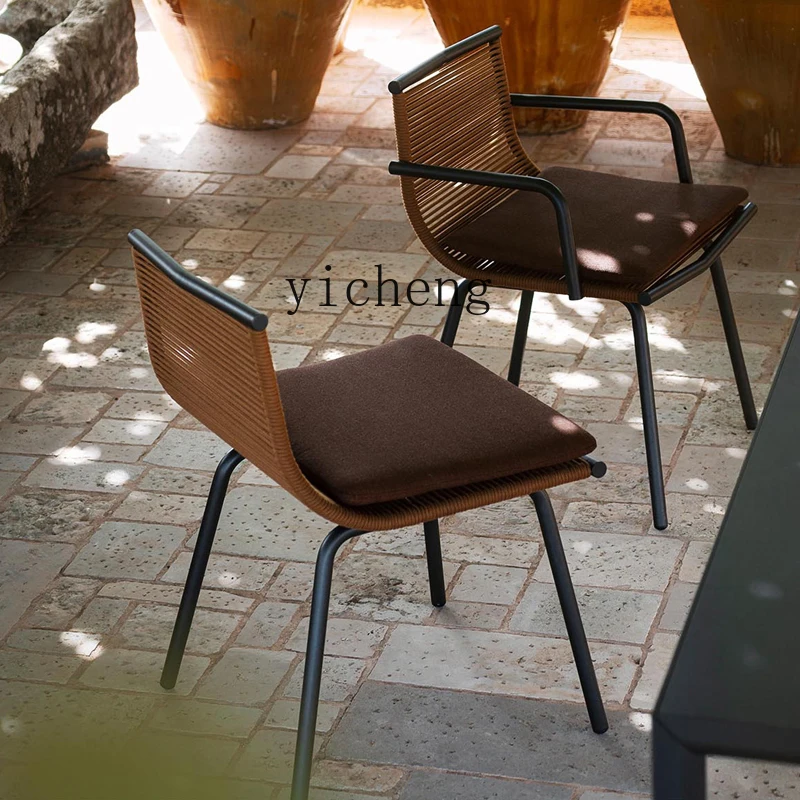 Zz طاولات وكراسي خارجية فناء مقاوم للماء واقي من الشمس B & B فندق شرفة حديقة الترفيه شرفة كرسي الروطان الأثاث #1