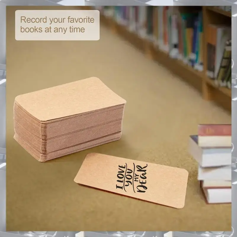Hot Selling-100Pcs Blank Kraft Paper Business Cards Word Card Message Card DIY Gift Card,100Pcs Blank Kraft Paper Business Cards