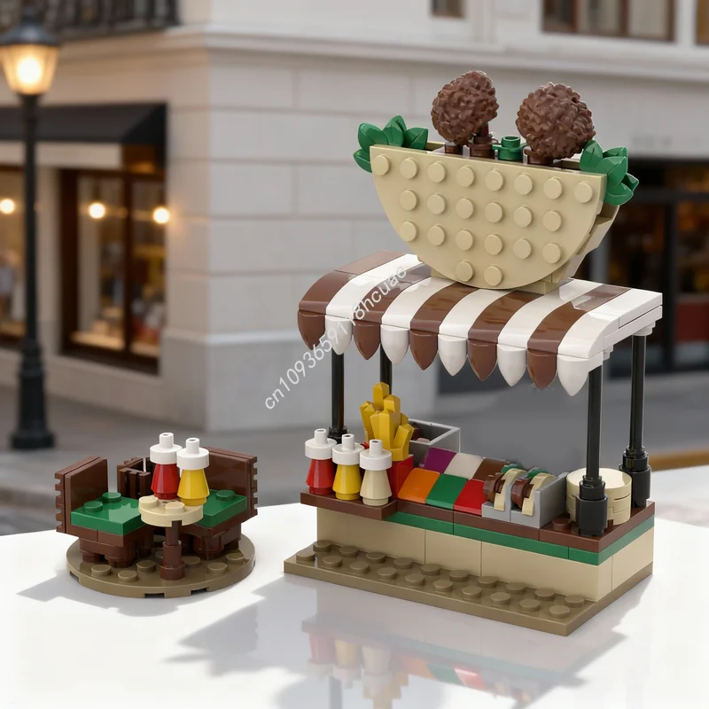 

175pcs MOC City Falafel Stand Model Building Blocks Architecture Festival Gift DIY Assemble Toys Creative Education Idea Brick