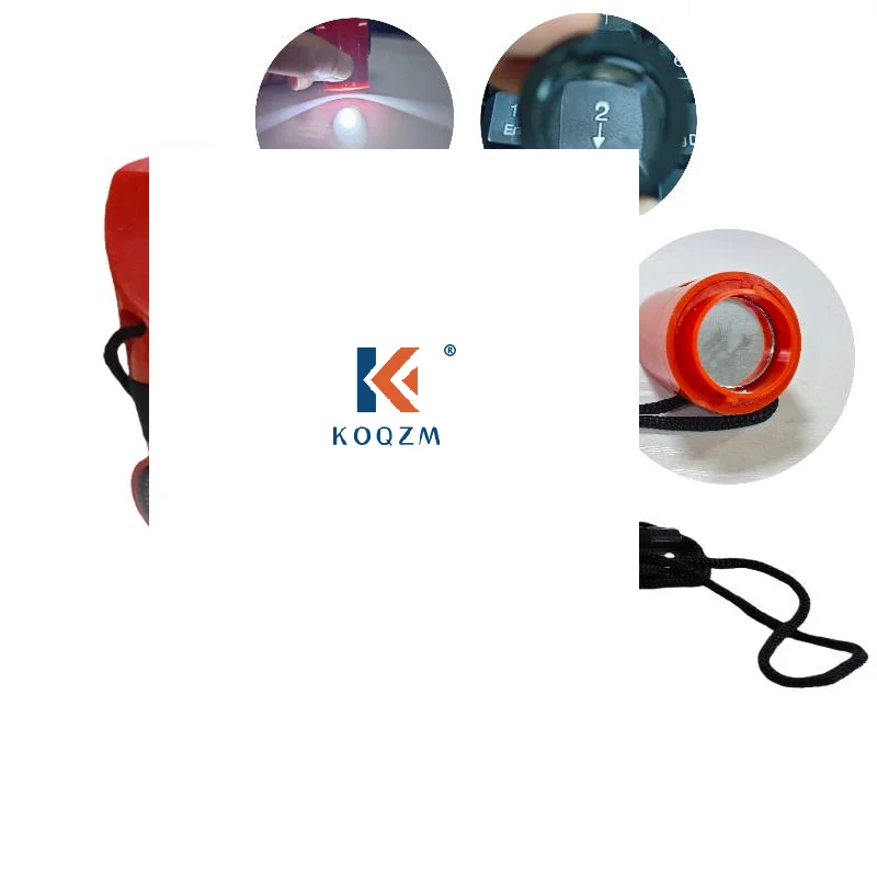 1 Buah Kompas Cermin Senter Pembesar Lampu LED Alat Penyimpanan Kompas Oranye 7 In 1 Peluit Hiking Survival di Hutan