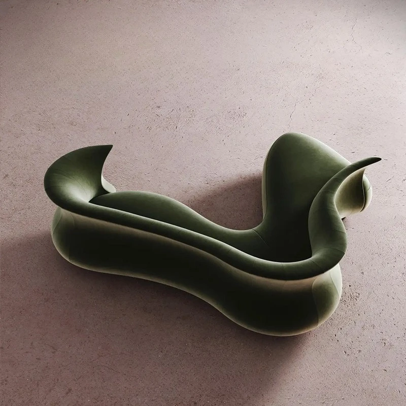 

FRP special-shaped sofa Internet celebrity designer personality creative arc L-shaped sofa S-shaped lobby