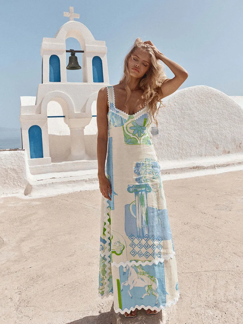 Ensemble jupe 2 pièces imprimé Patchwork élégant pour femmes, nouveau Design Chic, t-shirt en coton et lin, Mini jupe, robe Camisole, tenue de vacances