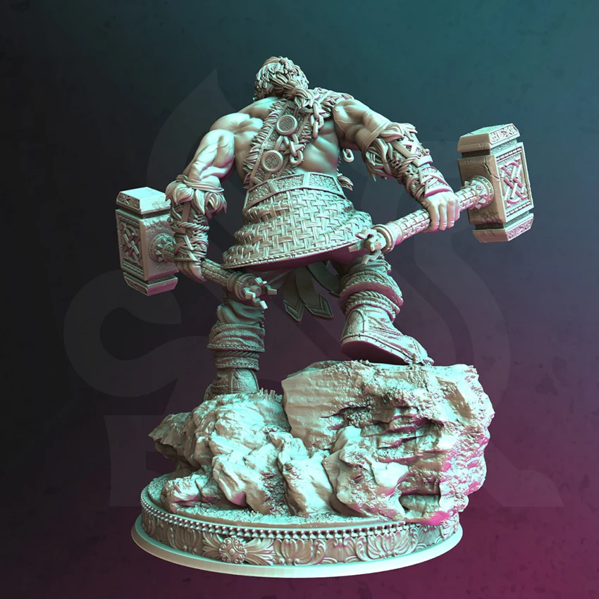 1/24  75mm 1/32 56mm Resin Model Kits Dwarf Warrior Figure Sculpture Unpainted No Color RW-659