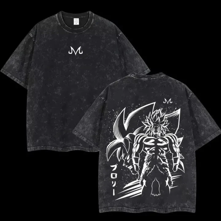

Dragon Ball Z Vintage Wash T-Shirt Men Goku Vegeta Anime Graphic Tee Casual Soft Cotton Short Sleeve Tshirt Streetwear Tops