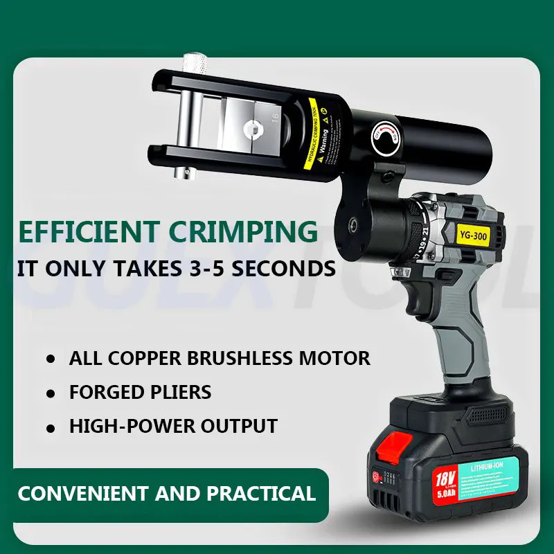 

12T Electric Hydraulic Crimping Pliers, Rechargeable Crimping Voltage Cable, Copper Aluminum Nose Cable Terminal Pliers
