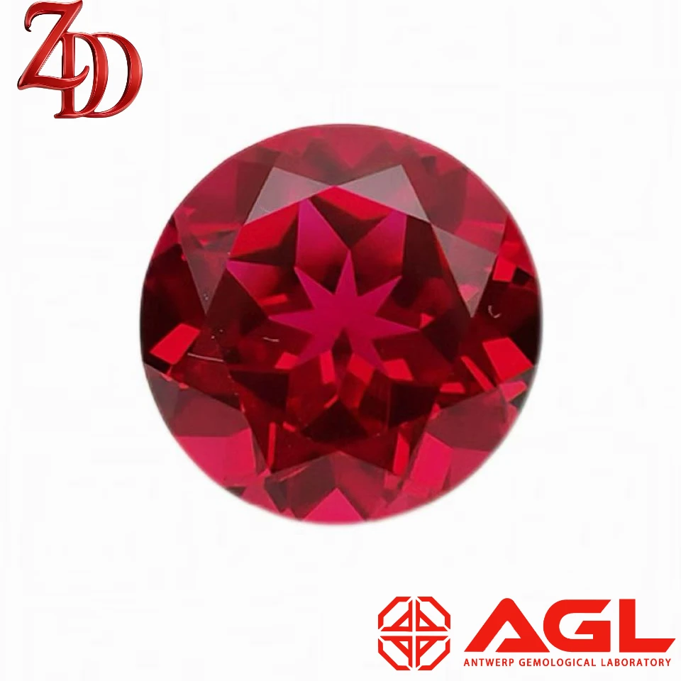 

Top Round Shape Pigeon Blood Lab Grown Ruby Loose Gemstones with AGL Certificate for Jewelry Making