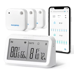 【Stocks Clearance】INKBIRD Temperature Humidity Combo Set with 3pcs IBS-TH2 and Digital IBS-M2 Wifi Gateway for Home Office