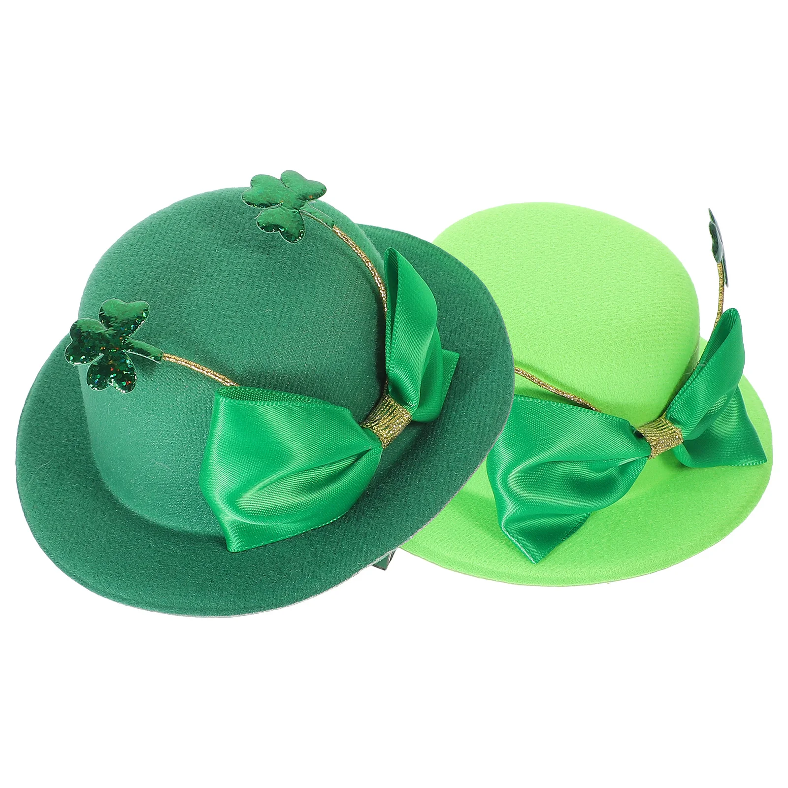 

2Pcs St Patrick's Day Leprechaun Hat Hair Clips Mini Hats Festive Accessories Women Headwear Leprechaun Hat Mini