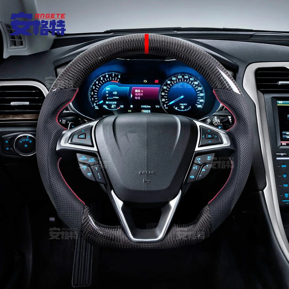 

Applicable to:Customized for Ford Yihu carbon fiber punched leather car steering wheel modification assembly