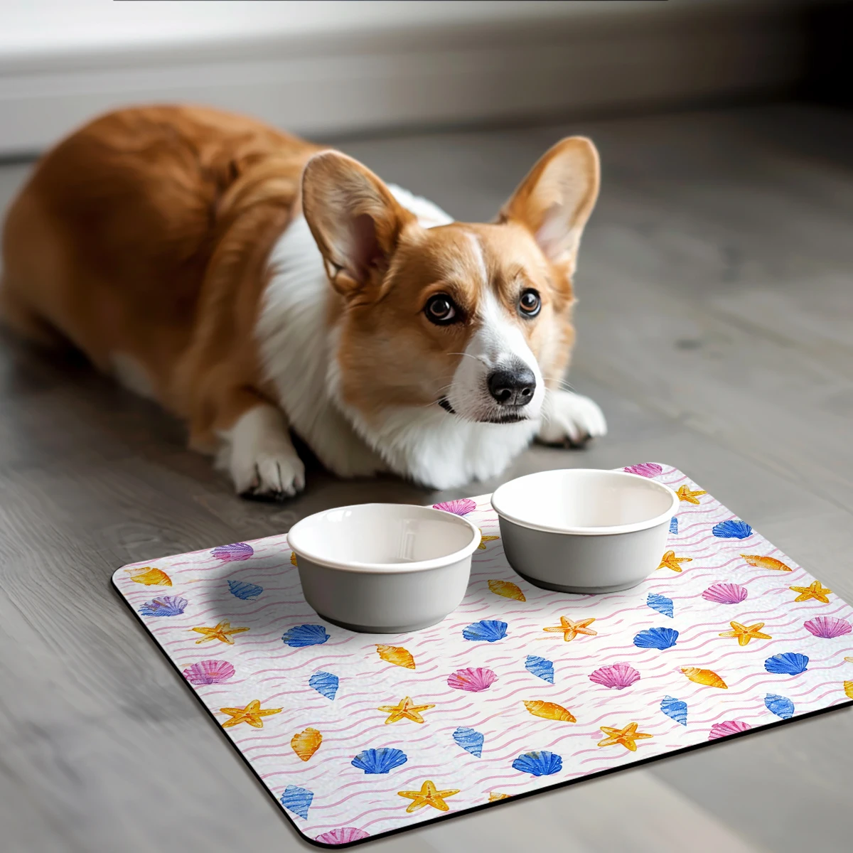 Watercolor Wildflower Pattern Polyester Absorbent Mat - Stylish Mat for Home Kitchen, Practical Countertop & Sink Area Accessory