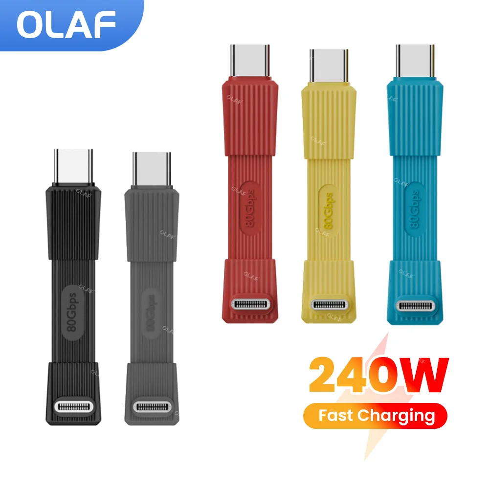 

Full-Featured USB4 240W Fast Charging Cable Portable Short Cable 80Gbps USB C To Type C Cable for iphone 15 16 17 Samsung Huawei