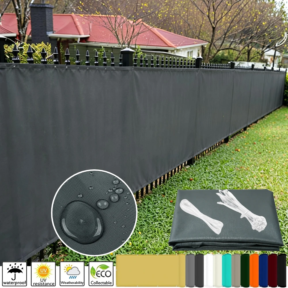 Voile d'ombrage pour balcon, clôture, écran de protection solaire extérieur pour jardin, mur, cour, véranda, avec attache par câble incluse