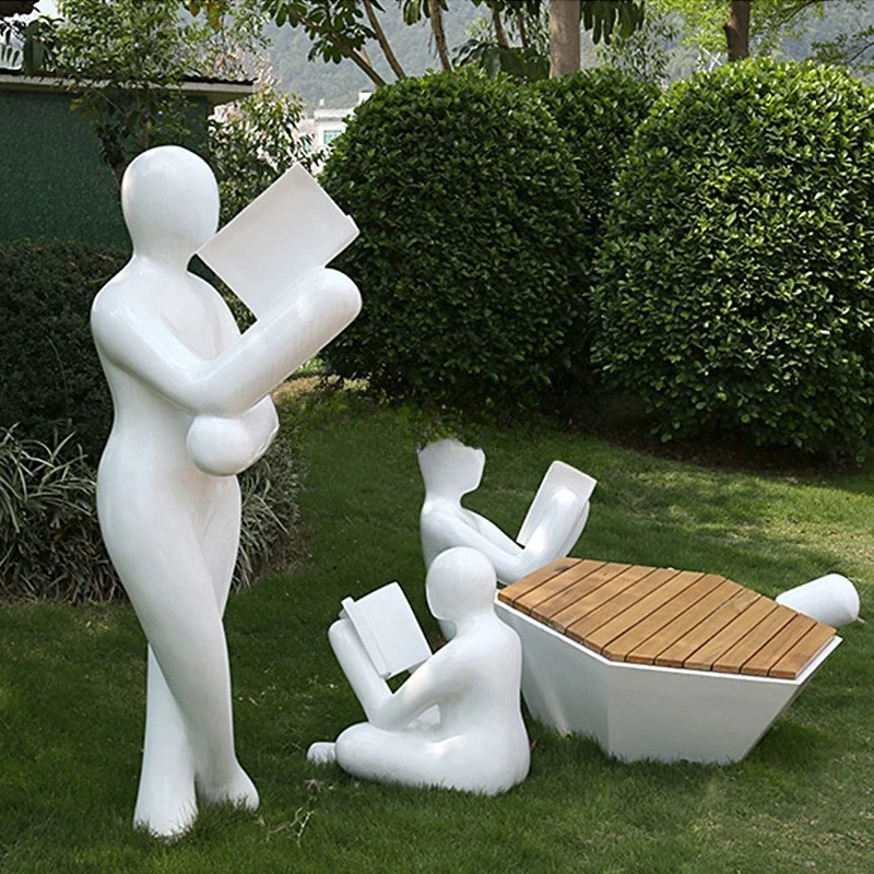 FRP reading villain school square sculpture lawn outdoor campus cultural landscape