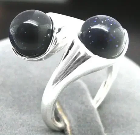 

BLUE SANDSTONE GEMS 925 STERLING SILVER RING SIZE ADJUSTABLE