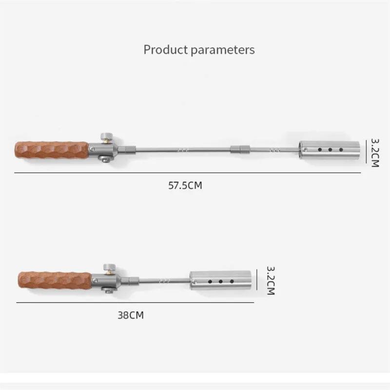 Butane Gas Blow Torch Kitchen Baking Torch Outdoor BBQ Igniter Adjustable Flame Portable Heating Welding Torch