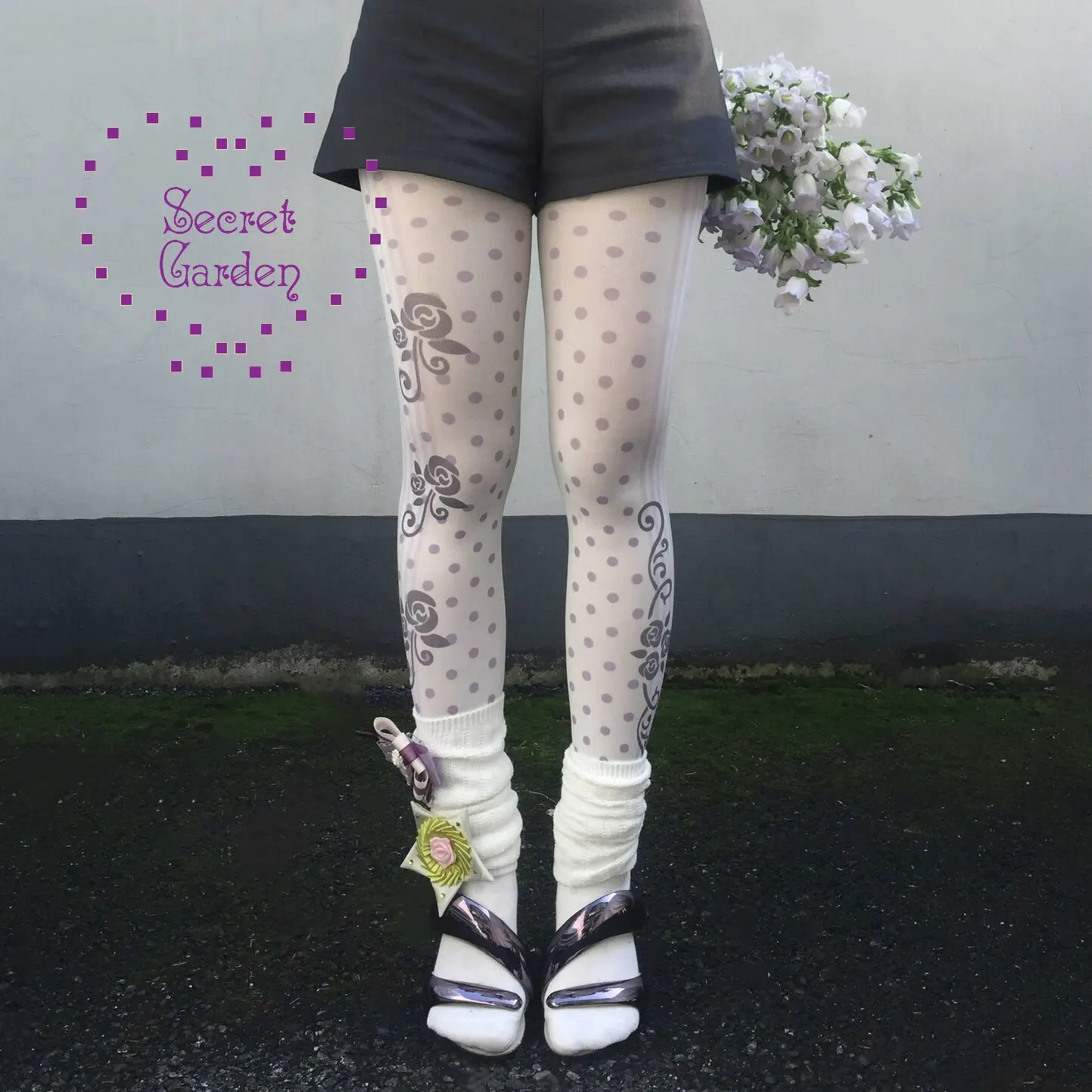 Retro Polka Dot Vine Print Ins Tights Niche Y2K Harajuku Japanese Lolita Hosiery Match Dresses Jk Daily Shopping Stockings