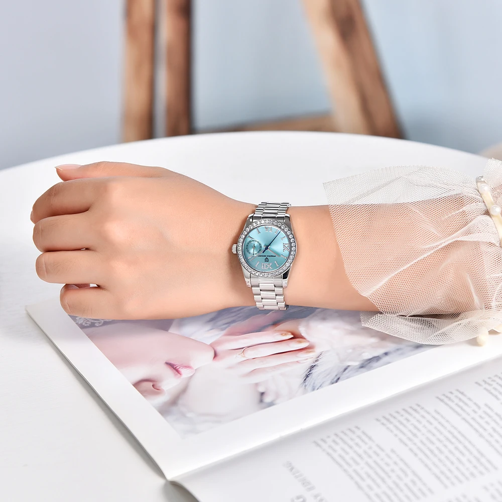 2026women's quartz watch fashion brand Pagani design VH65 sapphire waterproof women's watch calendar steel watch women's leisure - view 2