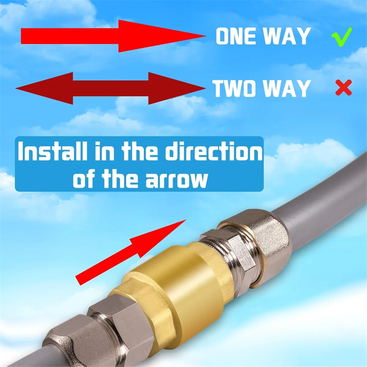 Válvula de retención de resorte de rosca hembra NPT de 1 pulgada, válvula de retención Horizontal unidireccional sin retorno de latón macizo para pozo, 2 uds.