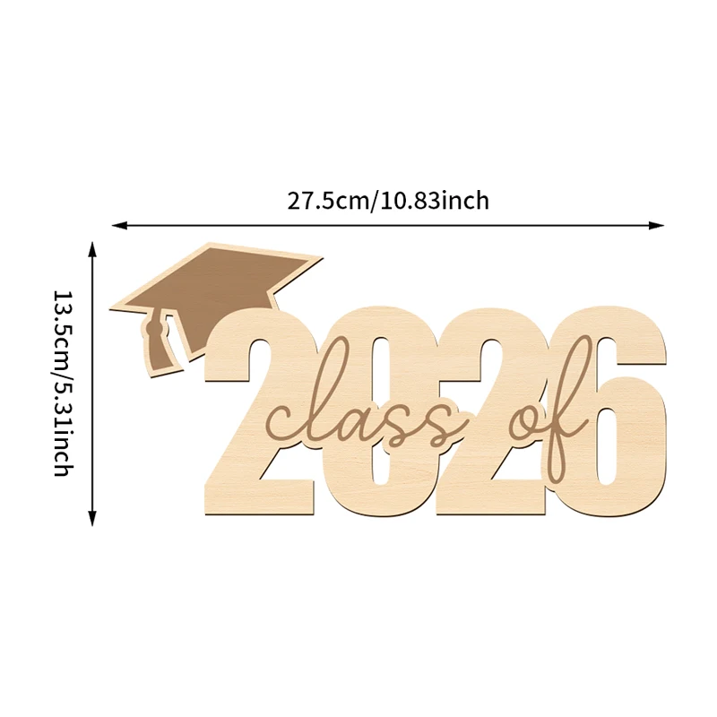 YOMDID فئة 2026 كشك تصوير التخرج الدعائم كشك تصوير خشبي مع قبعة التخرج زينة التخرج والاحتفالات #5