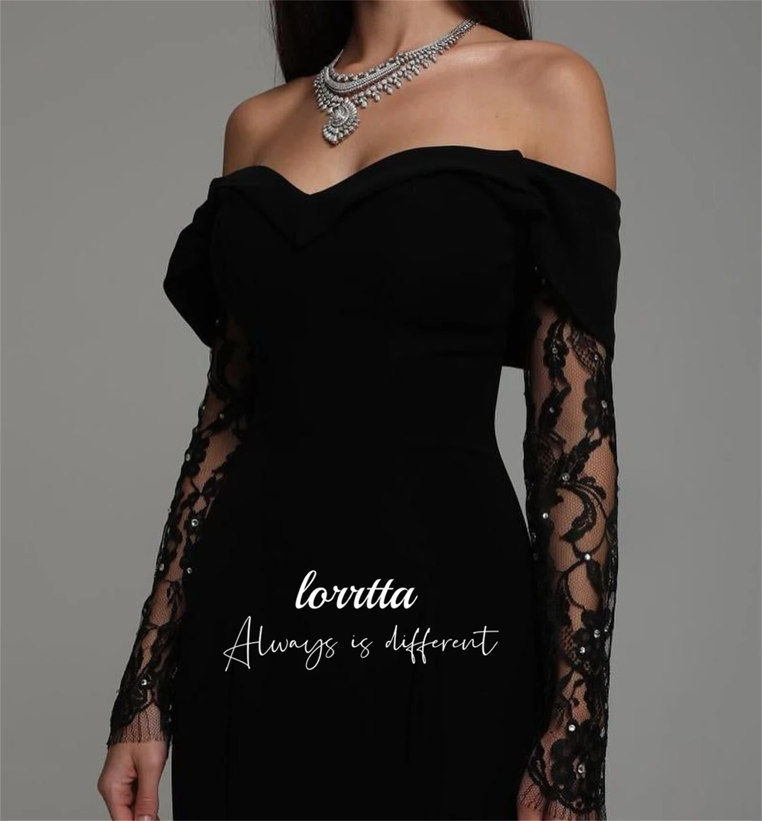 Lorrtta Customized Long Sleeves Black Evening Dress Fishtail Cut Glitter Party Dresses 2025 Women Robe Elegant Gowns Womens Prom image 3