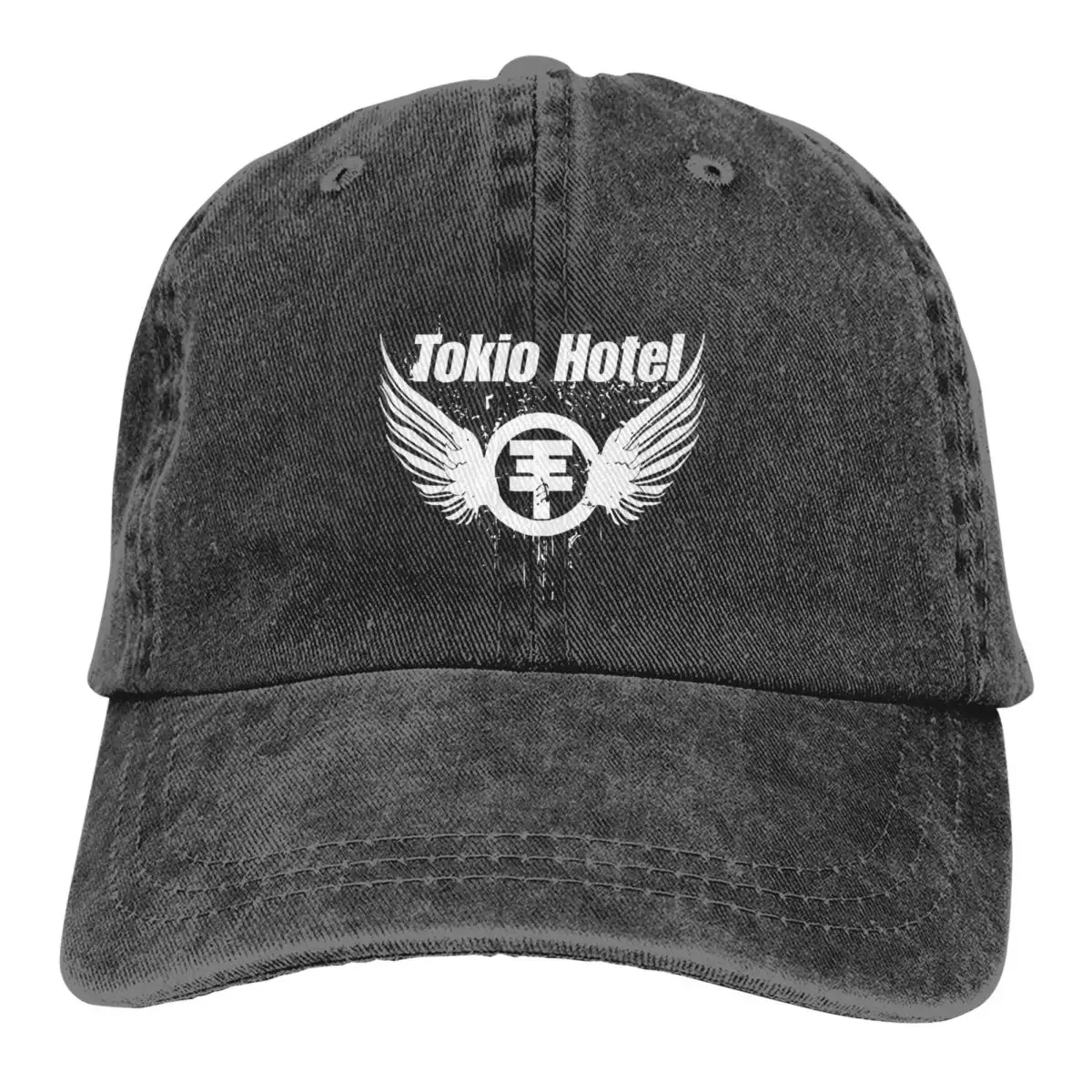 Tokio Hotel Merch Logo Unisex Style Baseball Cap Rock Band Distressed Washed Hats Cap Vintage  Unstructured Soft Headwear