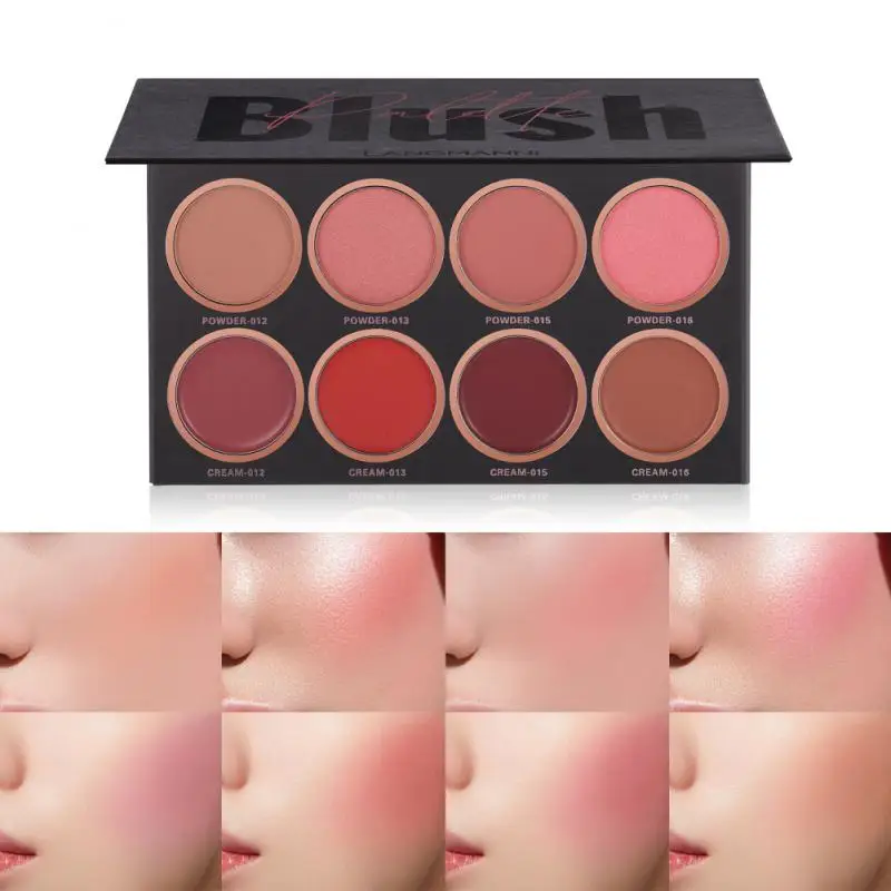 Face Contour Blush Cheek Rouge Beauty เครื่องสําอางค์ Matte Pearly Blush 8 สี Blush Palette Natural Cheek Tint Blush แต่งหน้า