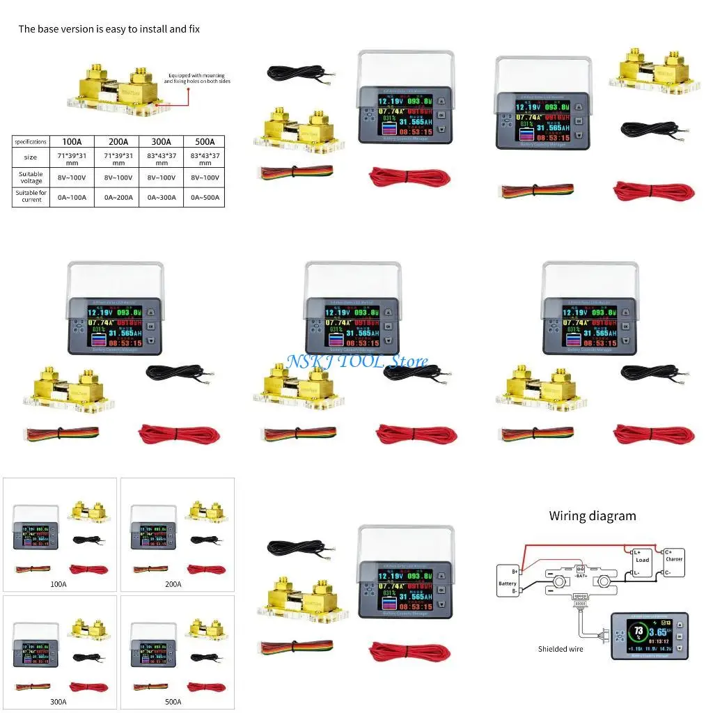 

L8RC 8-100V Coulomb Counter Meter Battery Capacity Current Display