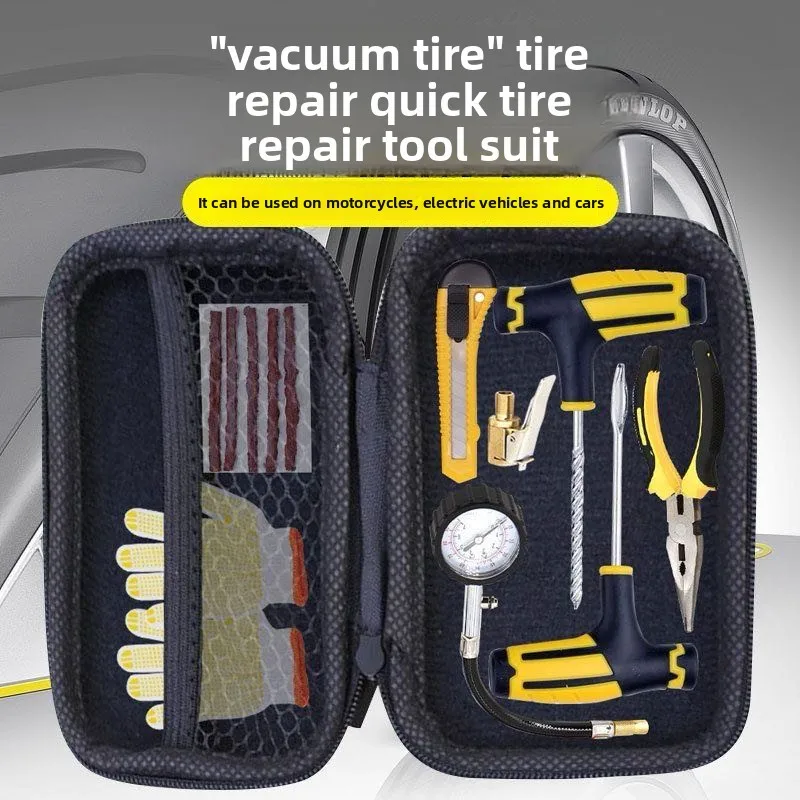 

23pcs/42pcs Car Tire Repair Kit, Puncture Plug Tools Tyre Puncture Emergency for Tire Strips Stirring Glue Repair Tool Kit Parts