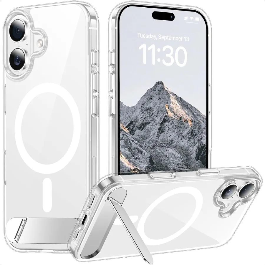 

Temdan Designed for iPhone 17 Case [Builtin Invisible Kickstand][Compatible with MagSafe][Military Grade Shockproof] Slim Thin
