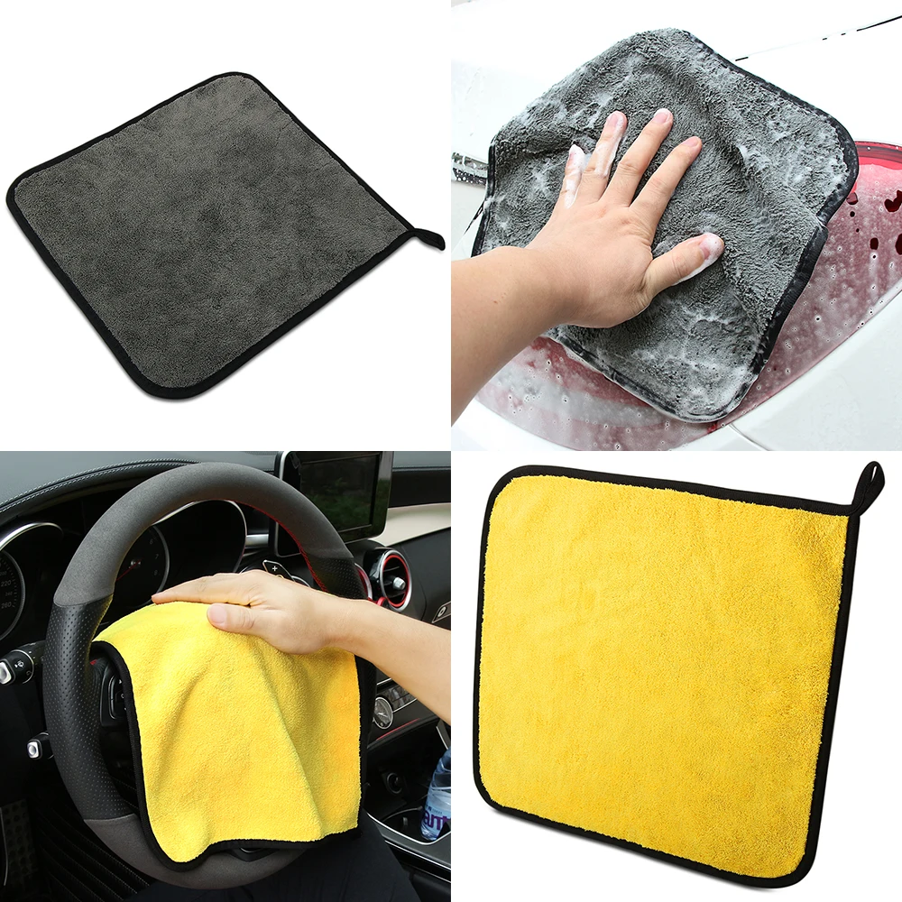 30x30CM Thick Plush Microfiber Car Cleaning Cloths for Skoda Octavia A2 A5 A7 Fabia Rapid Superb Yeti Roomster