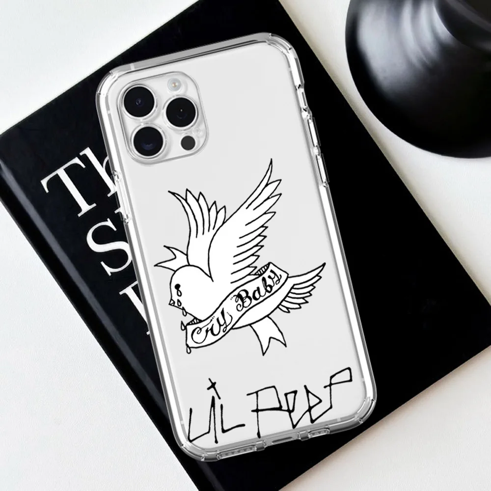 Rapper L-Lil P-Peep For iPhone 16 15 13 14 12 11 Pro Plus MAX XS iPhone13 14 Mini Transparent Phone Case