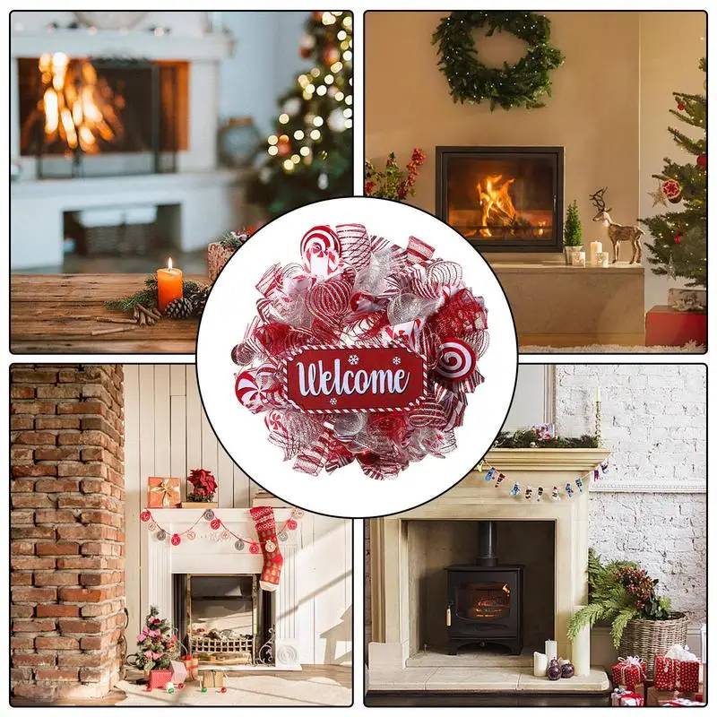 Christmas Pink Wreath Christmas Welcome Sign Garlands Attractive Style Xmas Wreaths Red Ribbon Front Door Trees Best Decorations