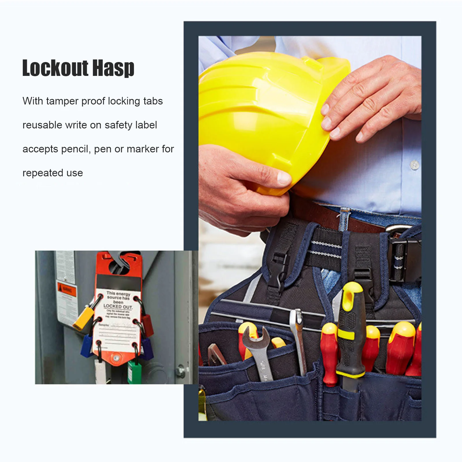 Lockout Hasp Lockout Tagout Hasp Writable Aluminum Alloy Safety Lockout Hasp with Tamperproof Locking Tabs 38mm/1.5in Padlock