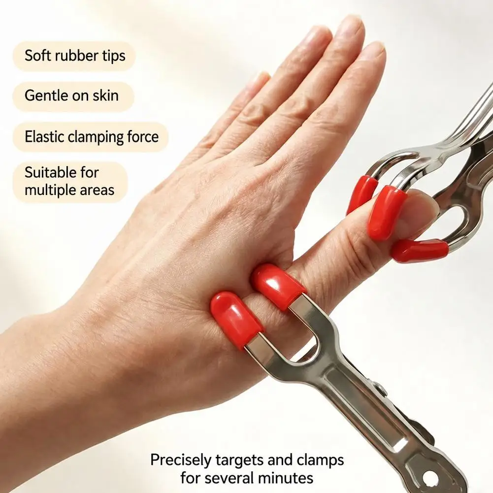 Portable Metal Massage Clip Rubber Tip V Shape Point Tool Point Press Hand Operate Hand Clamp Ear Massage