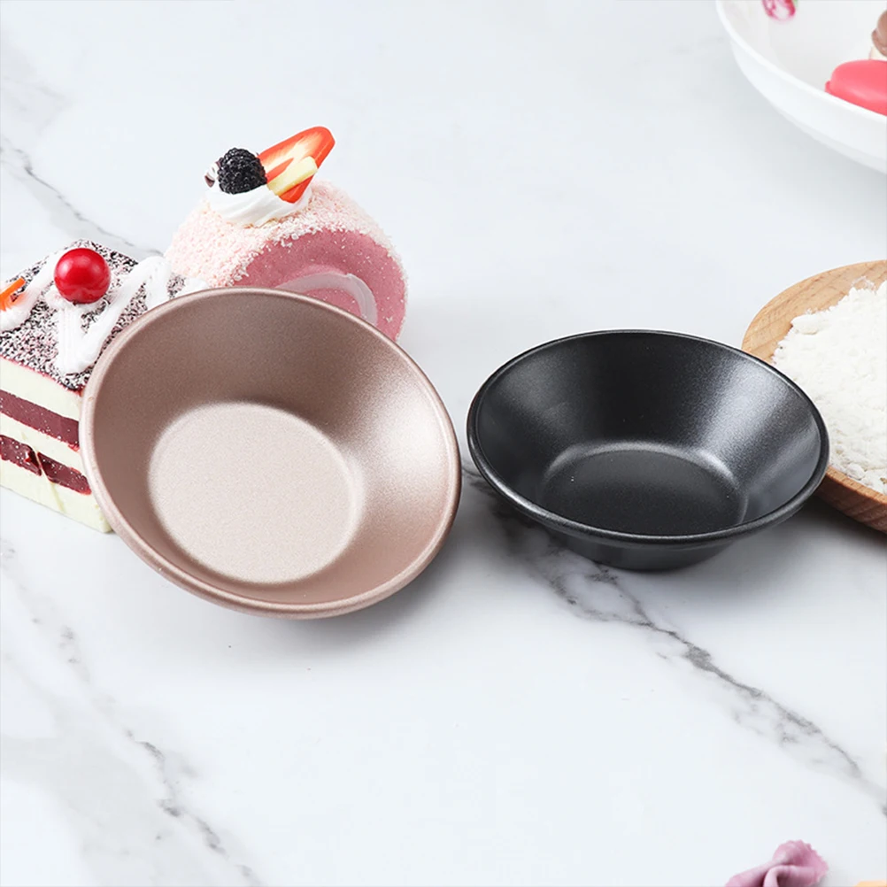 

6 Pcs Baking Mold Cups Nonstick Carbon Steel Egg Tart Pan Heat Resistant Food Grade Easy Wash Jelly Pudding Supplies